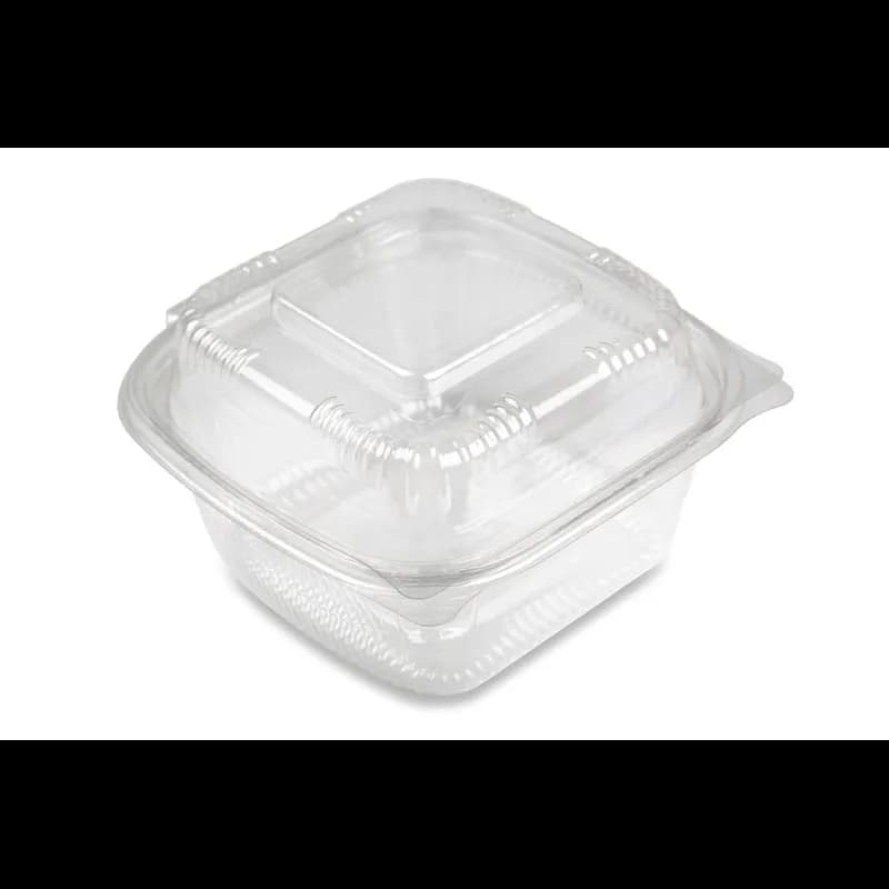 SeeShell® Take-Out Container Hinged With Dome Lid 5X5 IN PS Clear Square 250/Case