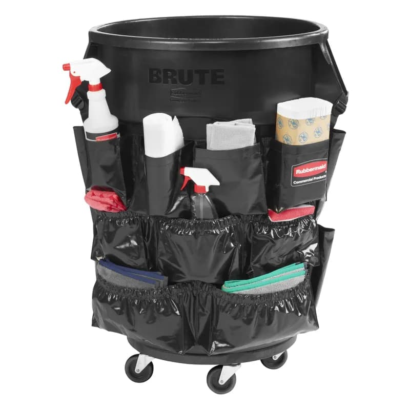 Brute® Executive Series Receptacle Caddy Bag Black Vinyl 1/Each