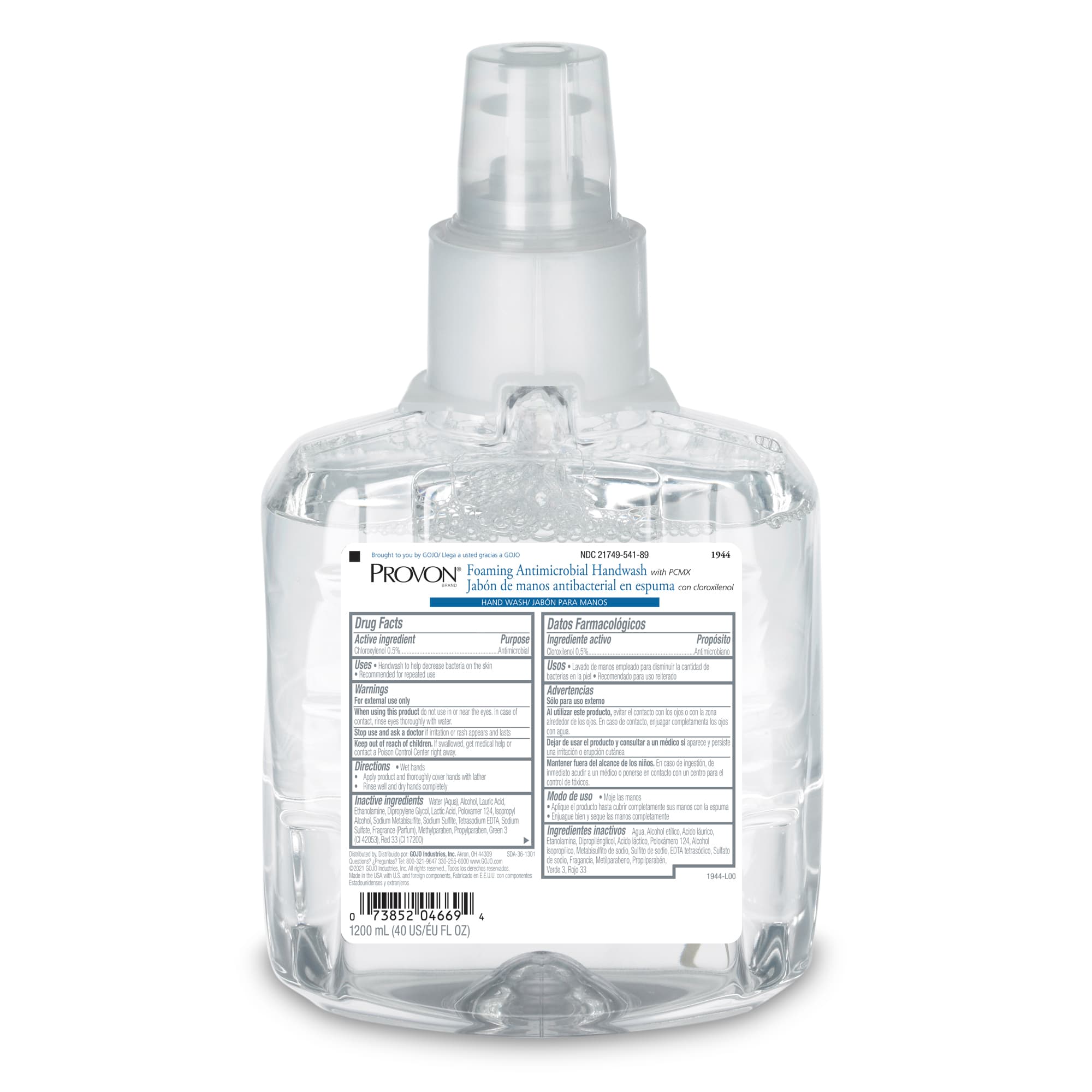 PROVON® Hand Soap Foam 1200 mL 5.11X3.69X8.95 IN Floral Clear Antimicrobial PCMX For LTX-12 2/Case