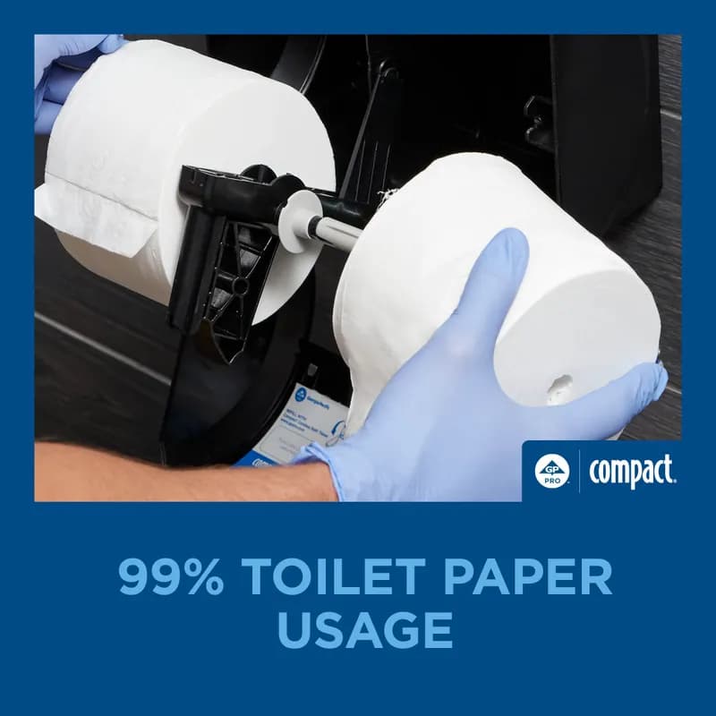 Compact® Toilet Paper Dispenser 5X5.375 IN Wall Mount Black 2-Roll Coreless Vertical High Capacity 1/Each