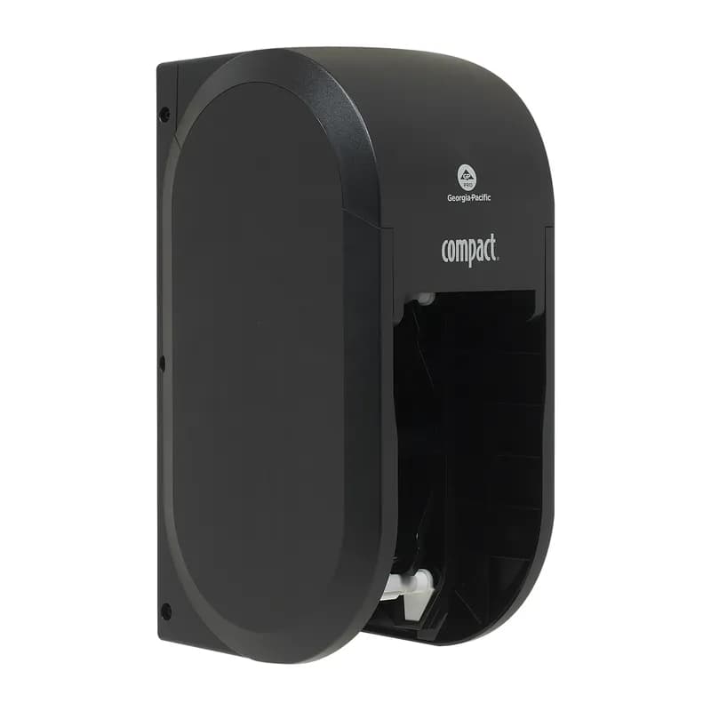 Compact® Toilet Paper Dispenser 5X5.375 IN Wall Mount Black 2-Roll Coreless Vertical High Capacity 1/Each