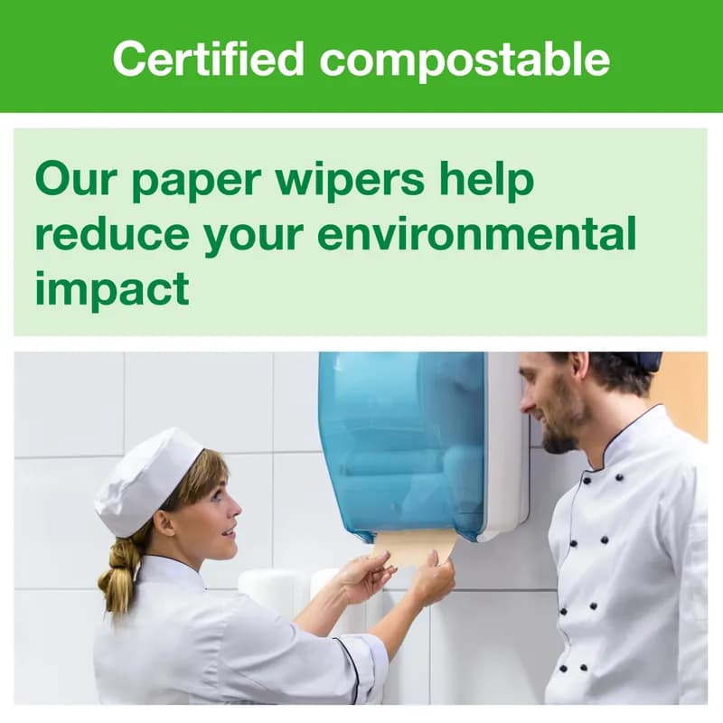 Tork Basic Roll Paper Wiper W6 7.6811IN X1150FT Kraft Refill Basic 9.055IN Roll 1.457IN Core Diameter 4 Rolls/Case