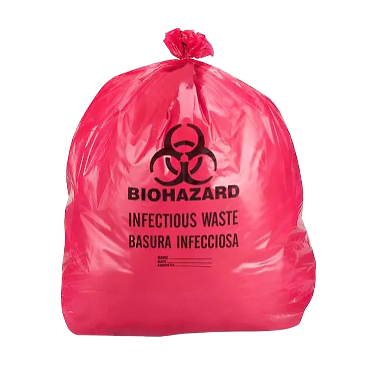 Can Liner 37X50 IN Red Plastic 1.2MIL 100/Case