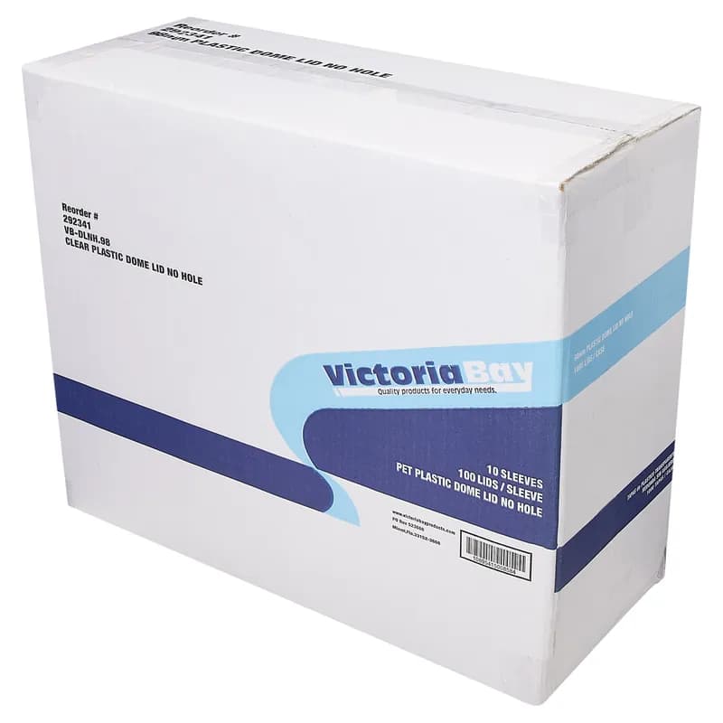 Victoria Bay Lid Dome 98MM PET Clear For Cup No Hole 100 Count/Pack 10 Packs/Case 1000 Count/Case