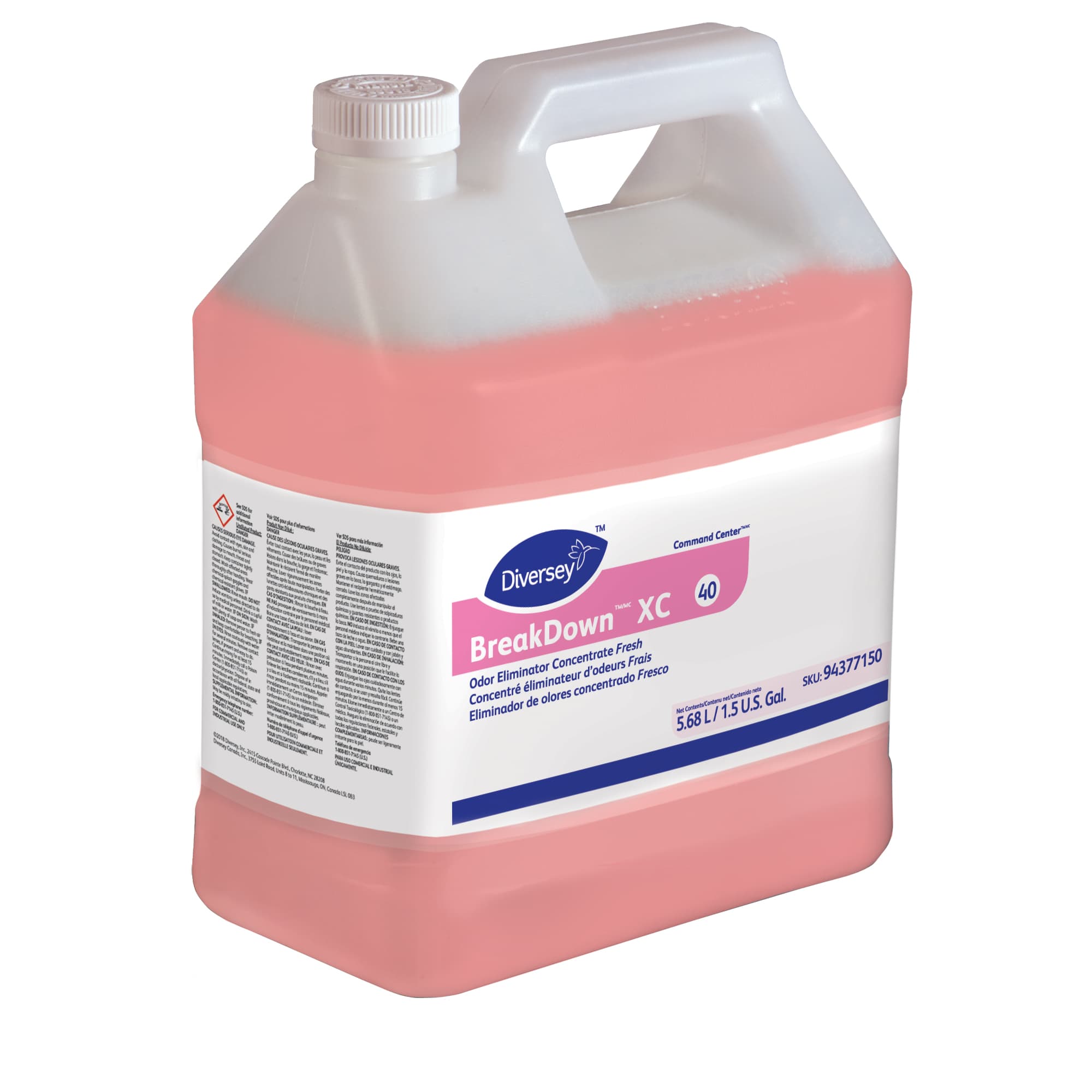 BreakDown XC Odor Eliminator Fresh Scent Red Liquid Concentrate 1.5 GAL For Command Center Dispenser 2/Case