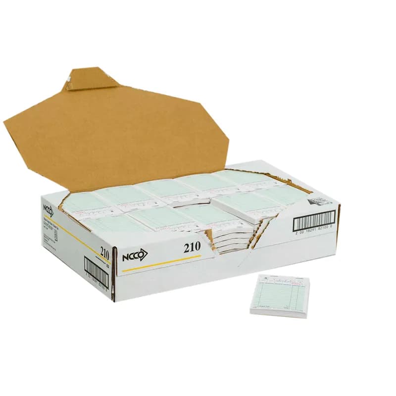Guest Check 5.438X3.313 IN Green 1-Part 100 Count/Pack 100 Count/Case