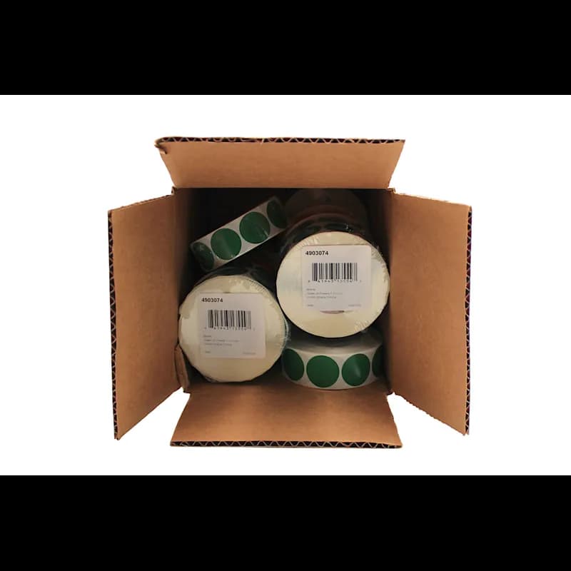 Blank Expiration Label 1 IN Green Circle All Temperature Permanent 1000 Count/Roll 12 Rolls/Case 12000 Count/Case