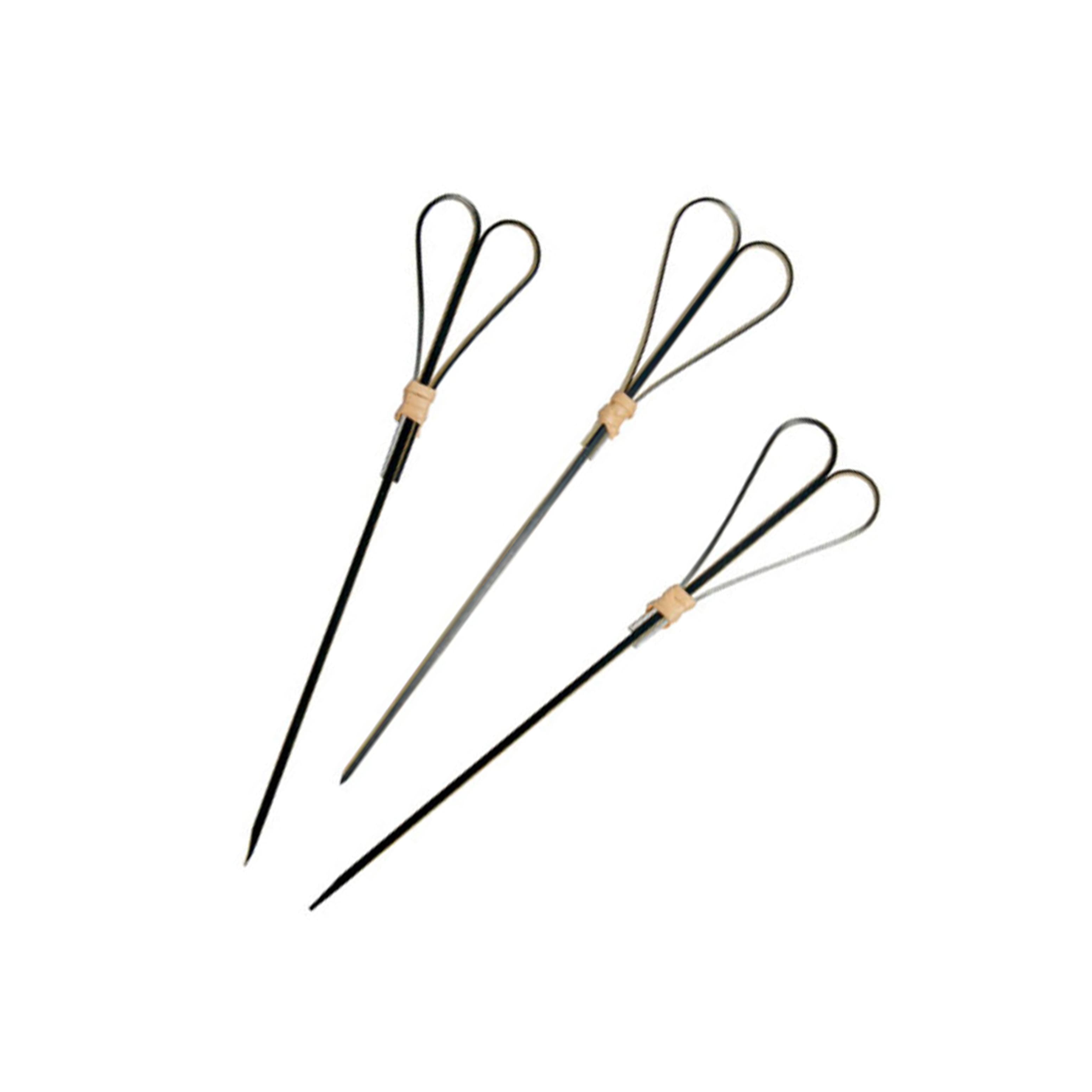 Looped Heart Skewer 5.9 IN Bamboo Black 100 Count/Pack 20 Packs/Case 2000 Count/Case
