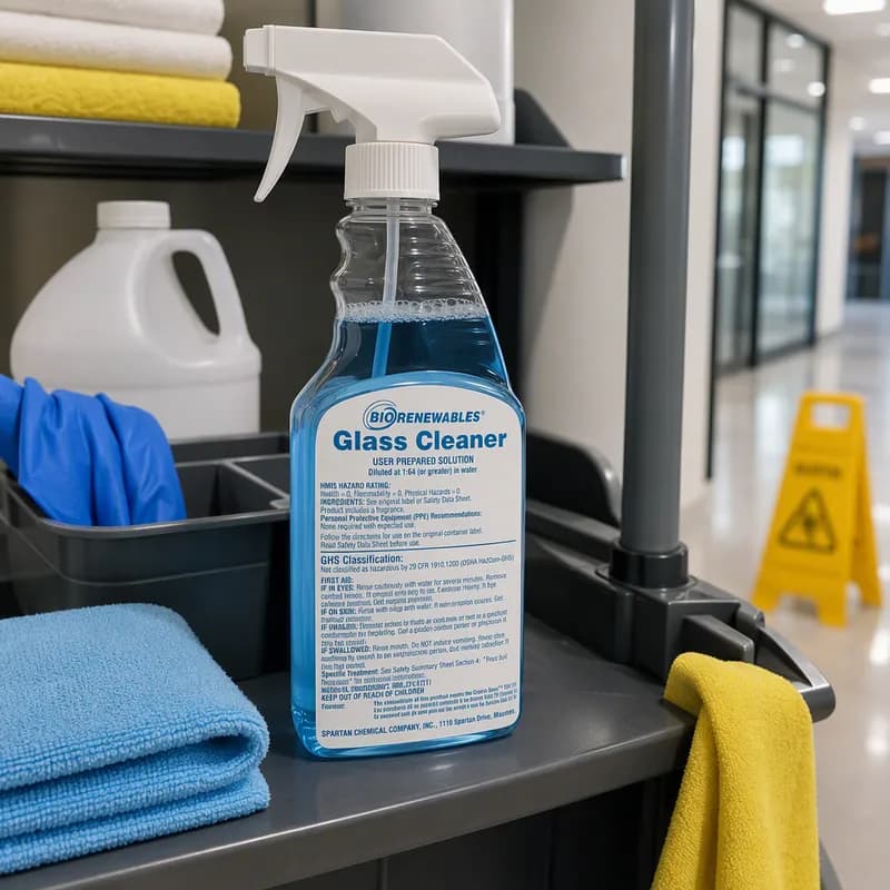 Clean on the Go Super Concentrated Glass & Hard Surface Cleaner 3 Product Label Vinyl White 1/Each