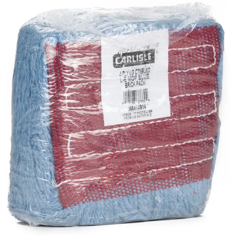 Carlisle Foodservice Products® Flo-Pac® Mop Head Large (LG) Blue Cotton Synthetic Blend 4PLY Loop End Color Coded 1/Each