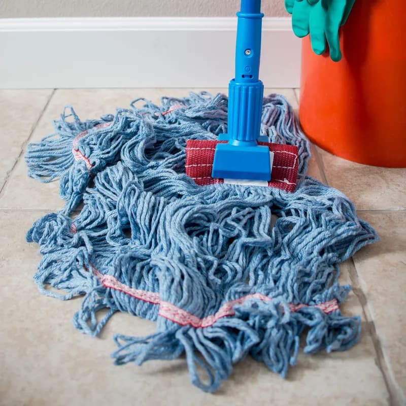 Carlisle Foodservice Products® Flo-Pac® Mop Head Large (LG) Blue Cotton Synthetic Blend 4PLY Loop End Color Coded 1/Each