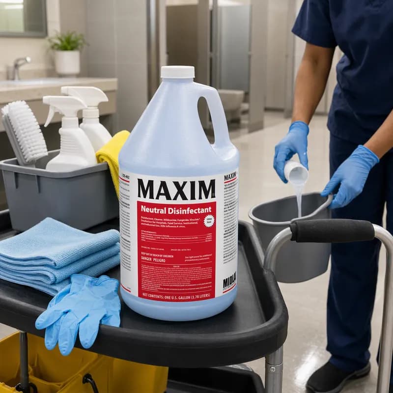 Maxim® Lemon One-Step Disinfectant 1 GAL Multi Surface Neutral Concentrate Germicidal 4/Case