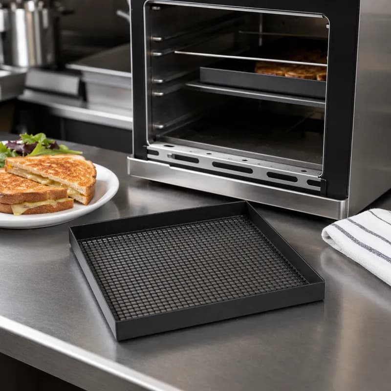 Merrychef® Cooking Tray Base Full Teflon Black For Merrychef eikon® e1s Countertop Oven Perforated Mesh 1/Each