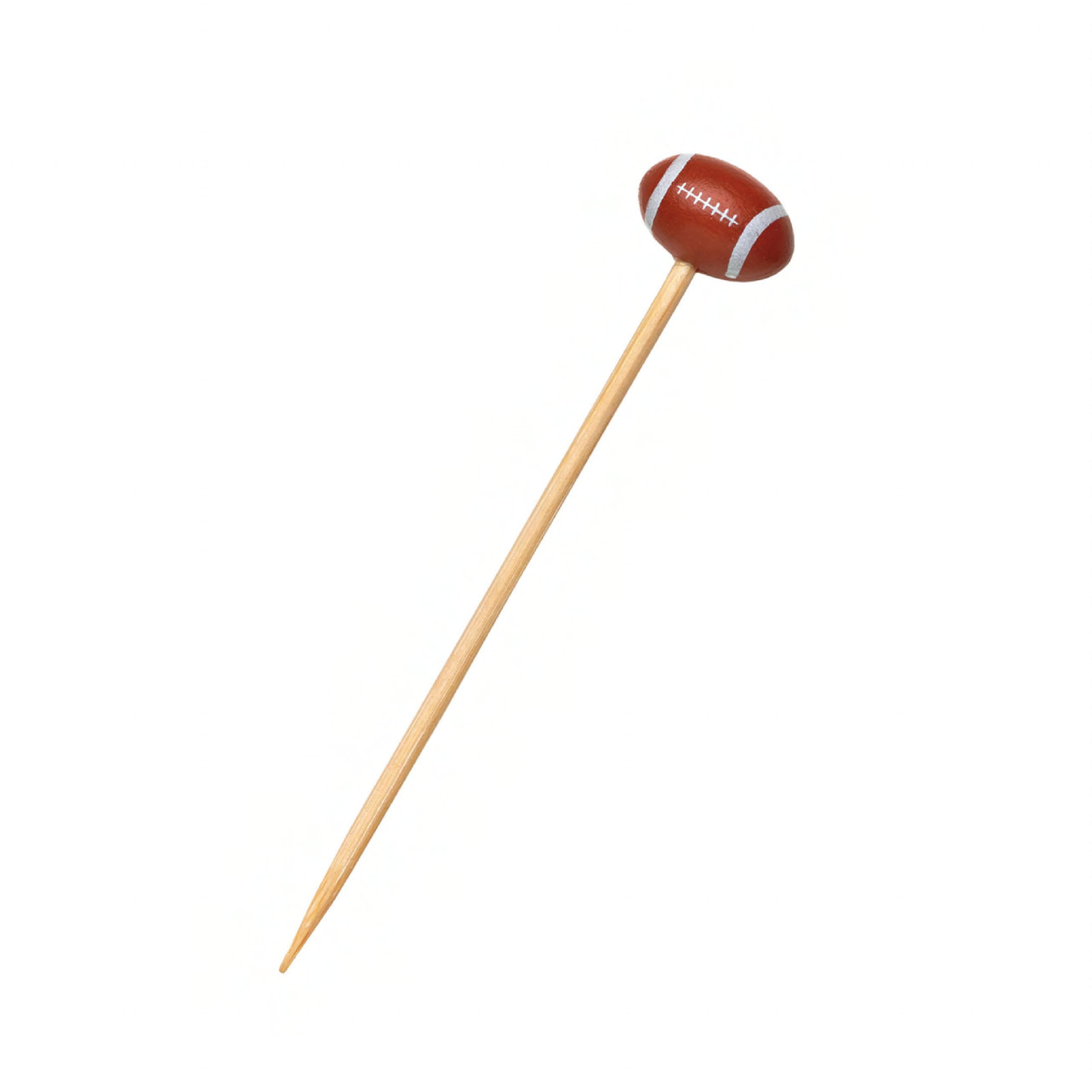 Skewer 4.7 IN Bamboo Football Natural 100 Count/Pack 10 Packs/Case 1000 Count/Case