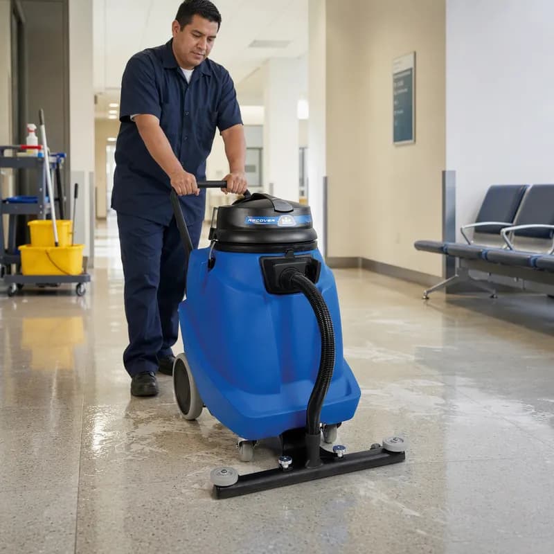 NT 68/1 Wet & Dry Vacuum 35.5X24.5X37.5 IN 18 GAL 28IN Blue With Front Mount Squeegee Tools 1/Each