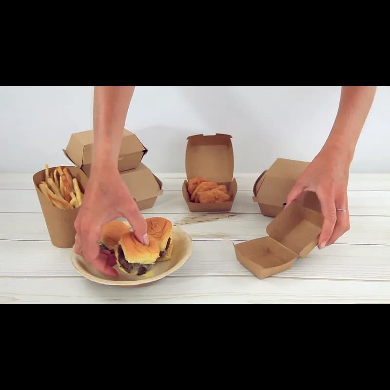 Wrap French Fry Cup & Scoop 3X3.9 IN Kraft Paperboard Kraft Round 50 Count/Pack 20 Packs/Case 1000 Count/Case