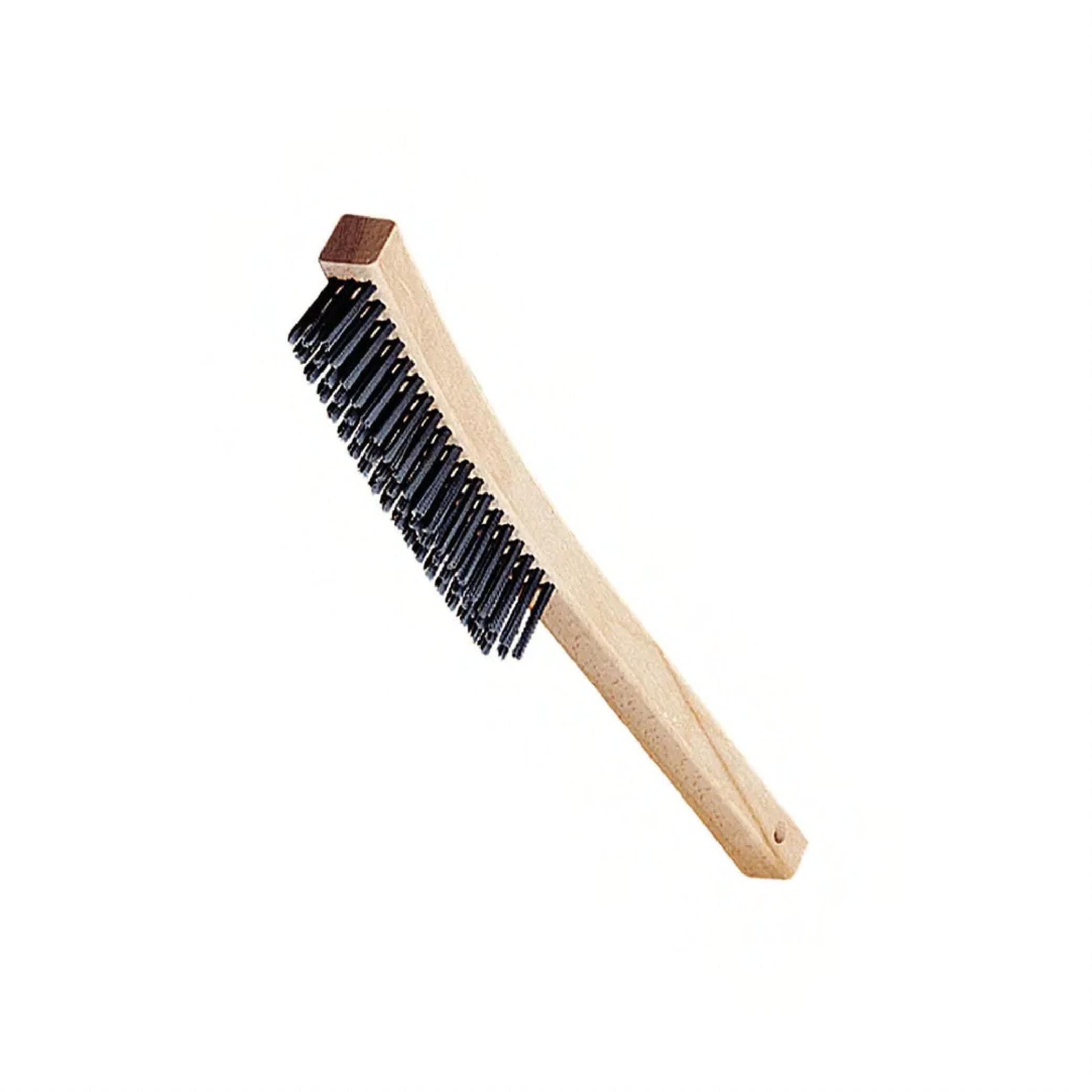 Wire Brush 13.75 IN Wood Steel Wire Wood Curved Handle 1/Each