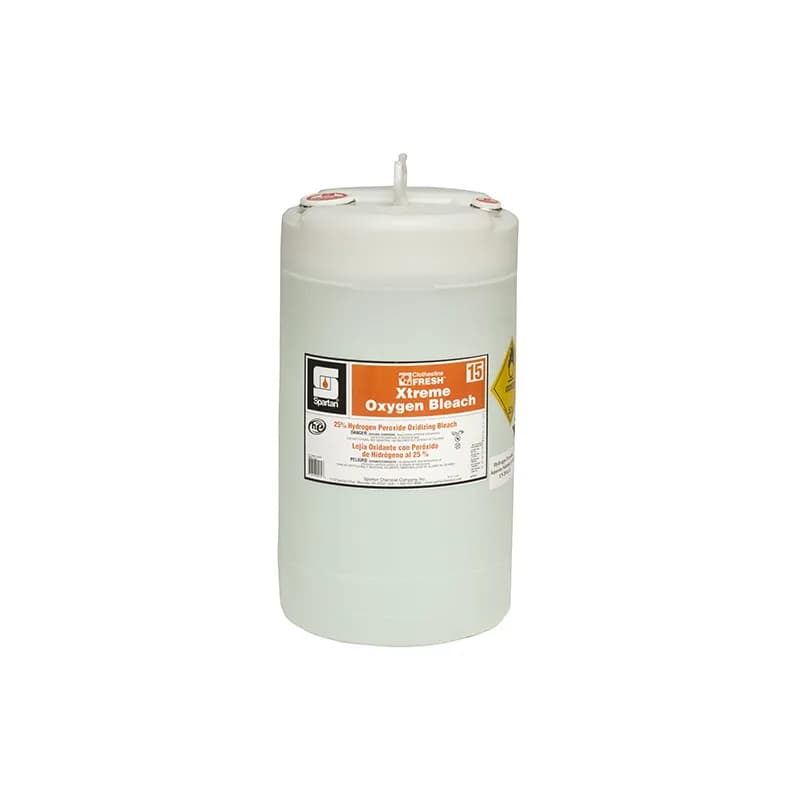 Clothesline Fresh® Xtreme® 15 Fragrance Free Oxygen Bleach 15 GAL Acidic RTU Hydrogen Peroxide 1/Drum