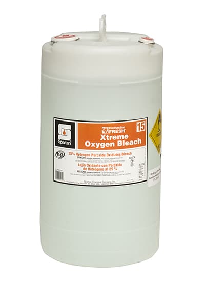Clothesline Fresh® Xtreme® 15 Fragrance Free Oxygen Bleach 15 GAL Acidic RTU Hydrogen Peroxide 1/Drum