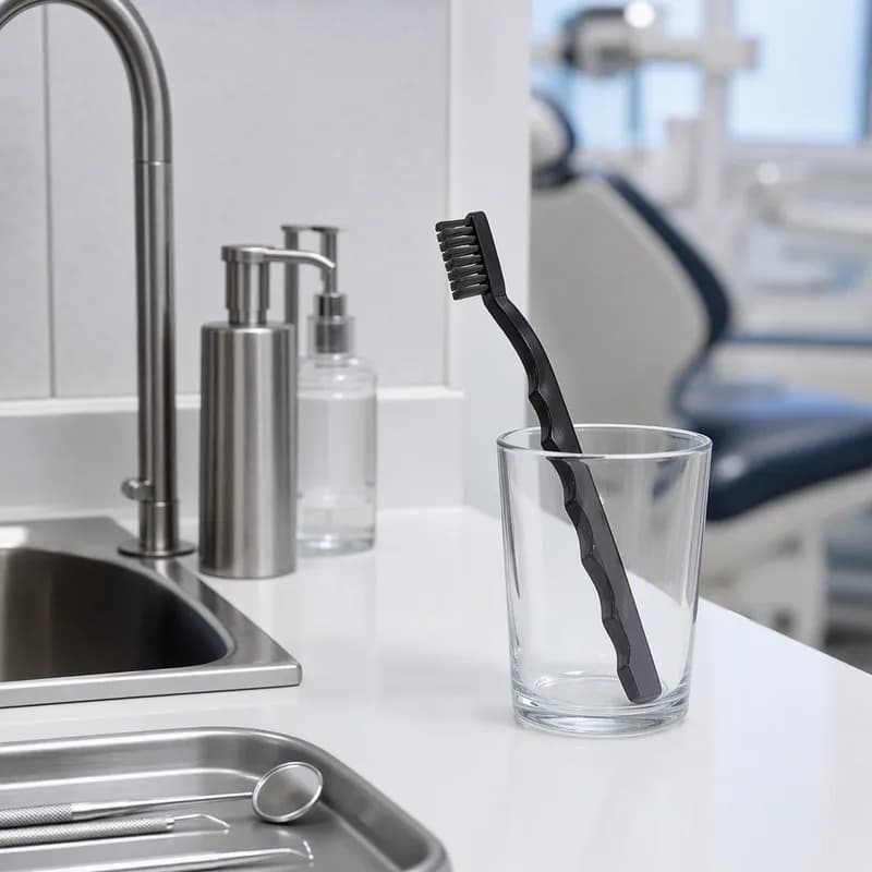 Toothbrush Stainless Steel Black 1/Each