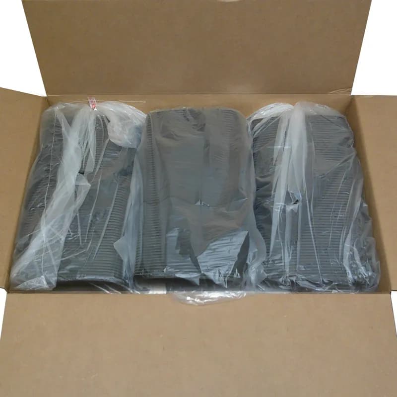 MicroRaves® Take-Out Container Base 6.62X5.75X1.38 IN PP Black Clear Rectangle Anti-Fog Leak Resistant 756/Case