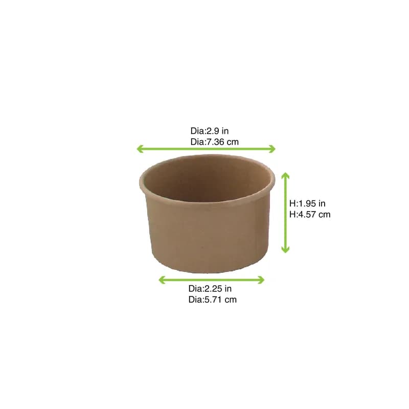 Cup 4.2 OZ Paper Kraft Microwave Safe Freezer Safe Grease Resistant 50 Count/Pack 20 Packs/Case 1000 Count/Case