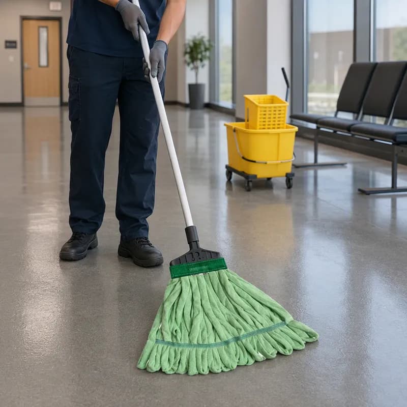 Tube Mop Large (LG) Green Microfiber Looped Premium 12 Count/Case