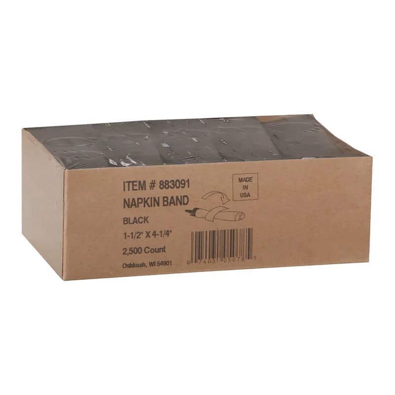 Napkin Bands Black Paper 20000/Case