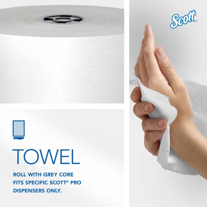 Scott® Roll Paper Towel MOD 7.5IN X900FT White Hardwound Core 1.75IN Core Diameter 6 Rolls/Case