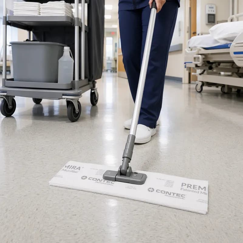 Premira II® Mop Pad 5X19 IN White Microfiber Disposable 240/Case