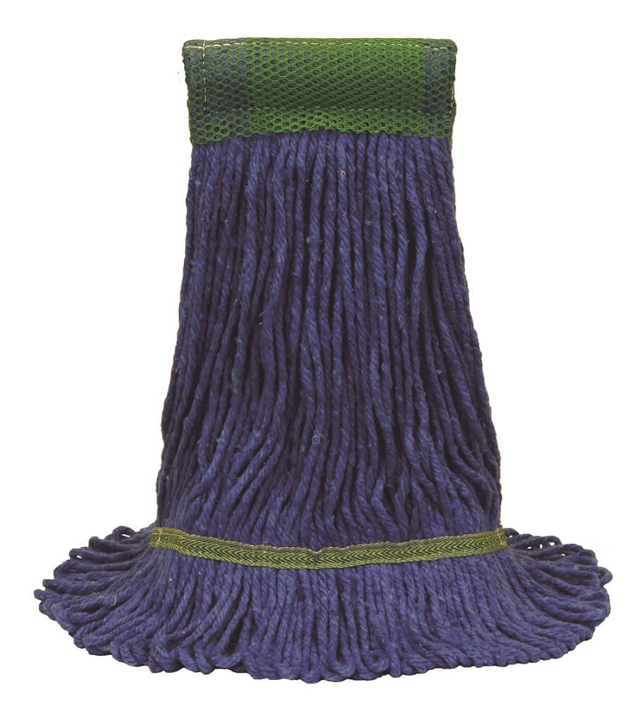 MaxiClean® Mop Head Medium (MED) 15.5X6X1 IN Blue Cotton Synthetic Blend 4PLY Loop End 5 IN Headband 1/Each
