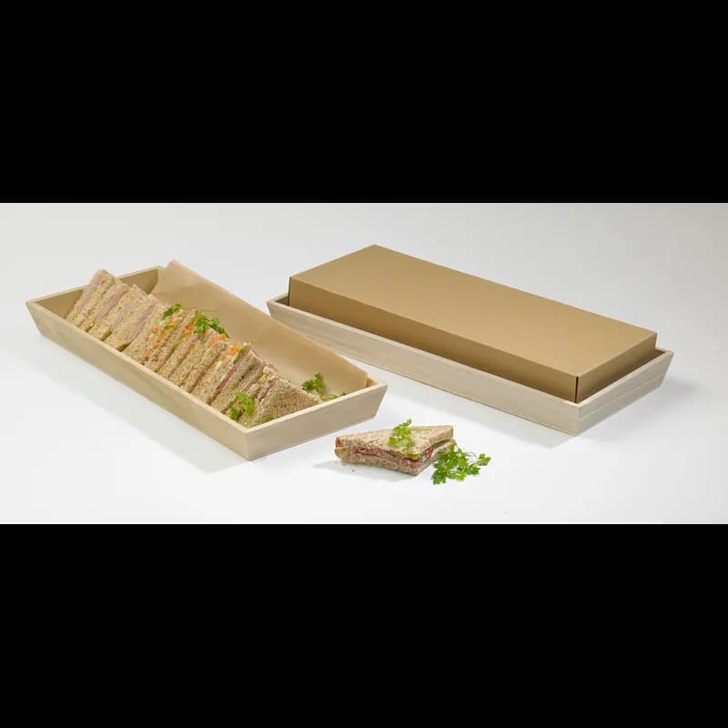 Lid Flat 15.35X5.9X2.36 IN Paper Kraft Rectangle For Container 10 Count/Pack 5 Packs/Case 50 Count/Case