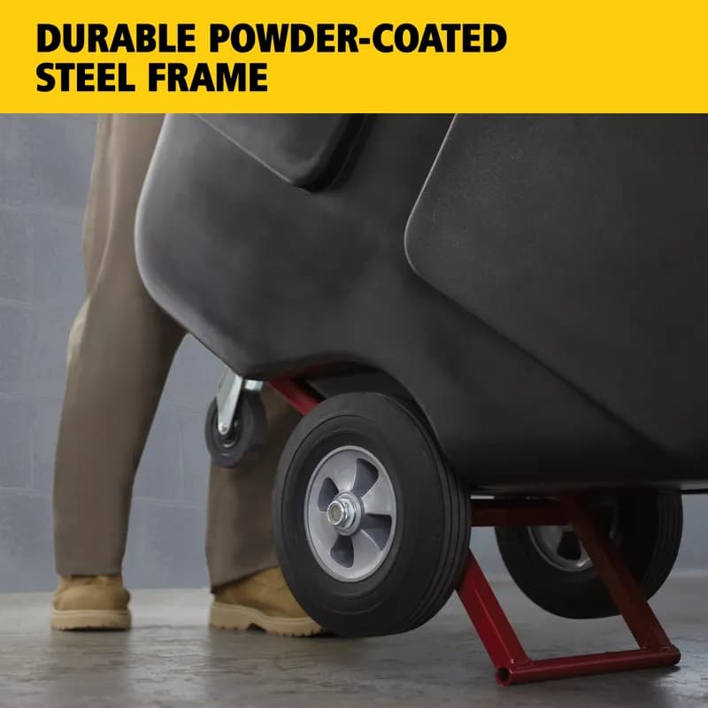 Utility Tilt Truck 32X69X43.75 IN 1 Cubic Yard 850 LB Black Red Resin FDA Approved Rotomolded 1/Each