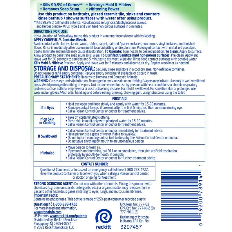 Lysol® All Purpose Cleaner 32 OZ Bleach With Bottle & Trigger 1/Case