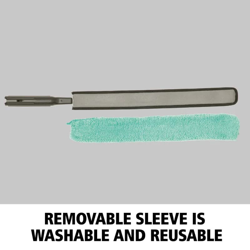 Hygen™ Dusting Wand & Duster 28.75X3.25X1.50 IN Microfiber Black Green Reusable Quick Connect Flexi Wand 6/Case