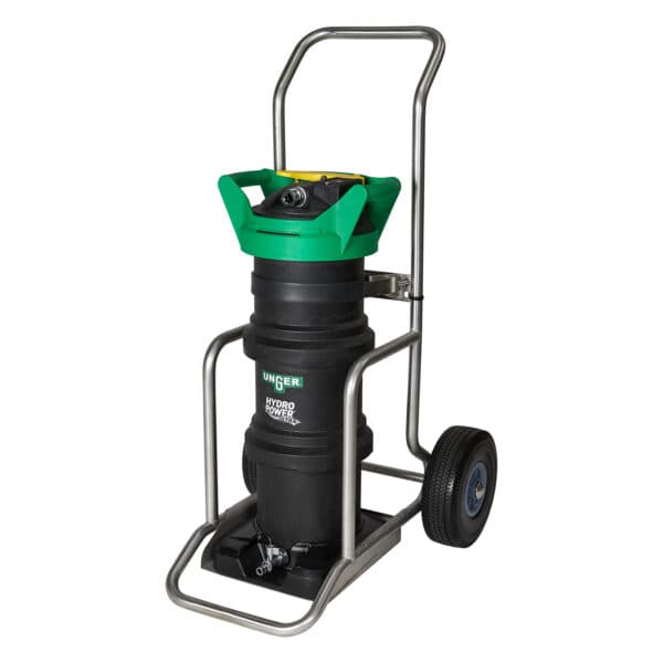 HydroPower® Ultra Professional Indoor Window Cleaning System Alum Plstc Blk Grn Large Tnk W/Cart With 3 Resin Pk 1/Each