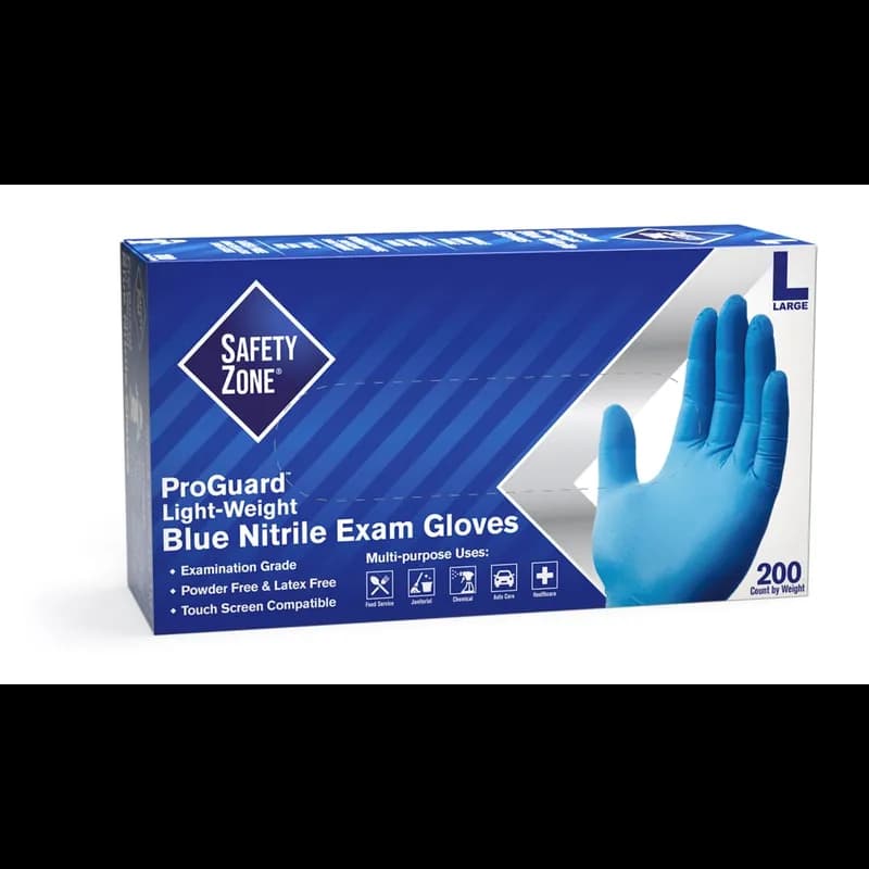 Gloves Large (LG) Blue Nitrile Powder-Free 2000/Case