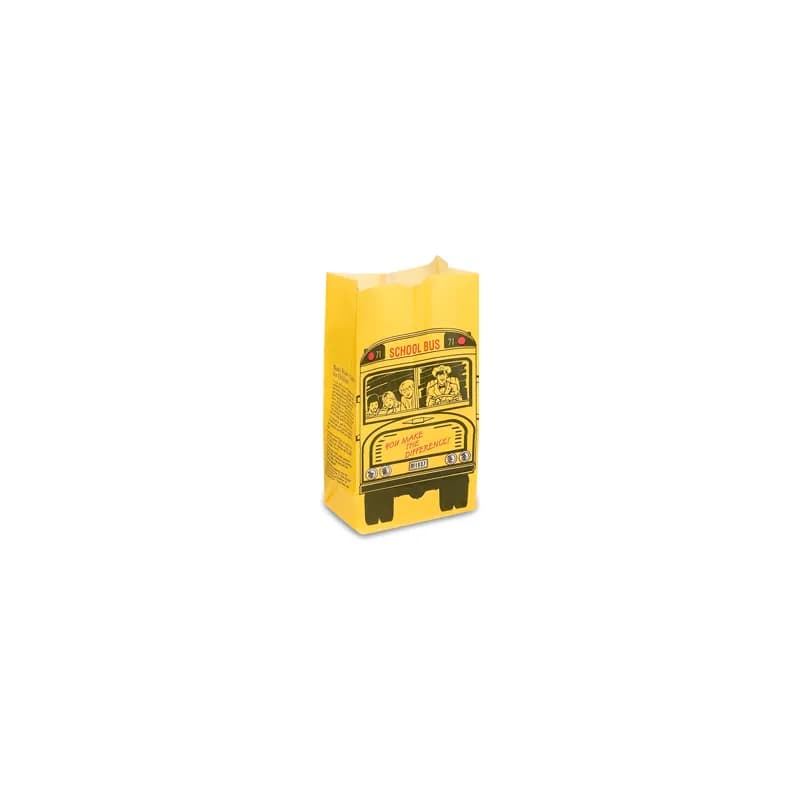 Bagcraft® Dubl Wax® Bakery Bag 13.38X11.88X6.25 IN Wax Coated Paper Yellow Red Black School Bus 500/Case