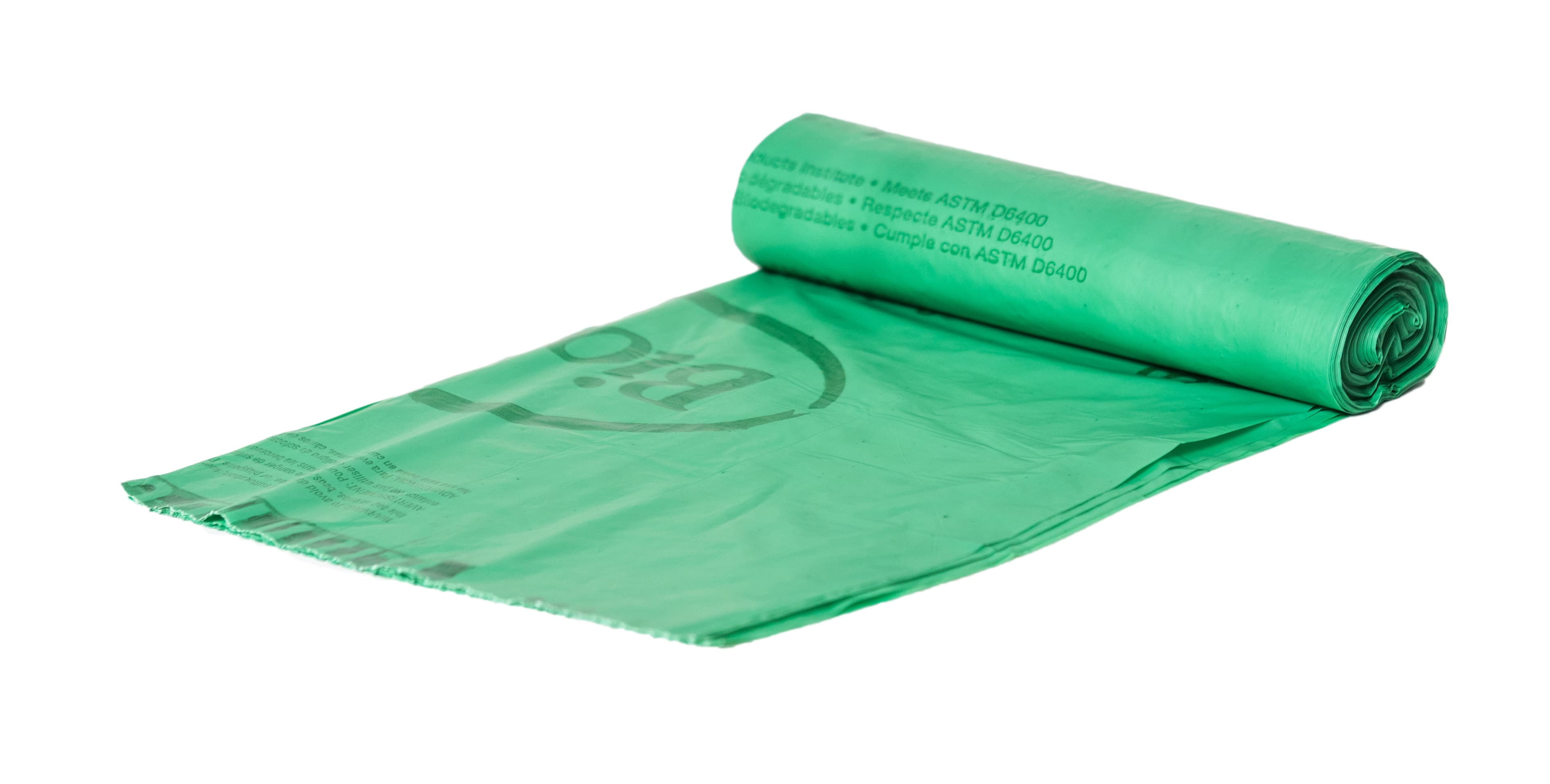 Compostable Liner 34X48 IN 44 GAL Green Plant Fiber 0.88MIL 10 Count/Pack 8 Packs/Case 80 Count/Case