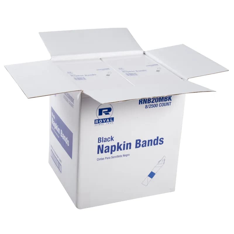 Napkin Bands 1.5X4.25 IN Black Paper 2500/Carton