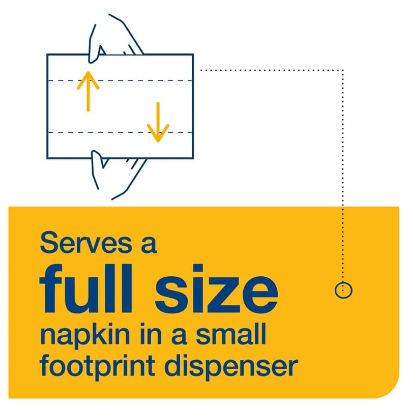 Tork Xpressnap Fit® Dispenser Napkins 8.39X6.5 IN 4.21X3.27 IN White Paper 2PLY Interfold Refill 120 Count/Pack 36 Packs/Case 4320 Count/Case