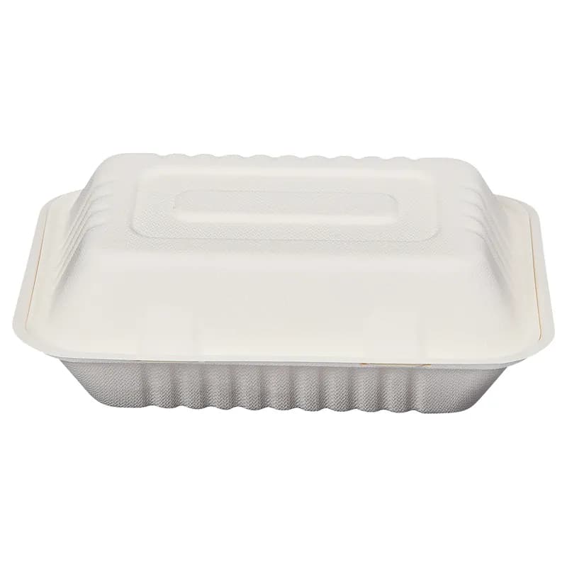 Victoria Bay Hoagie & Sub Take-Out Container Hinged 9X6X3 IN Plant Fiber White 250/Case