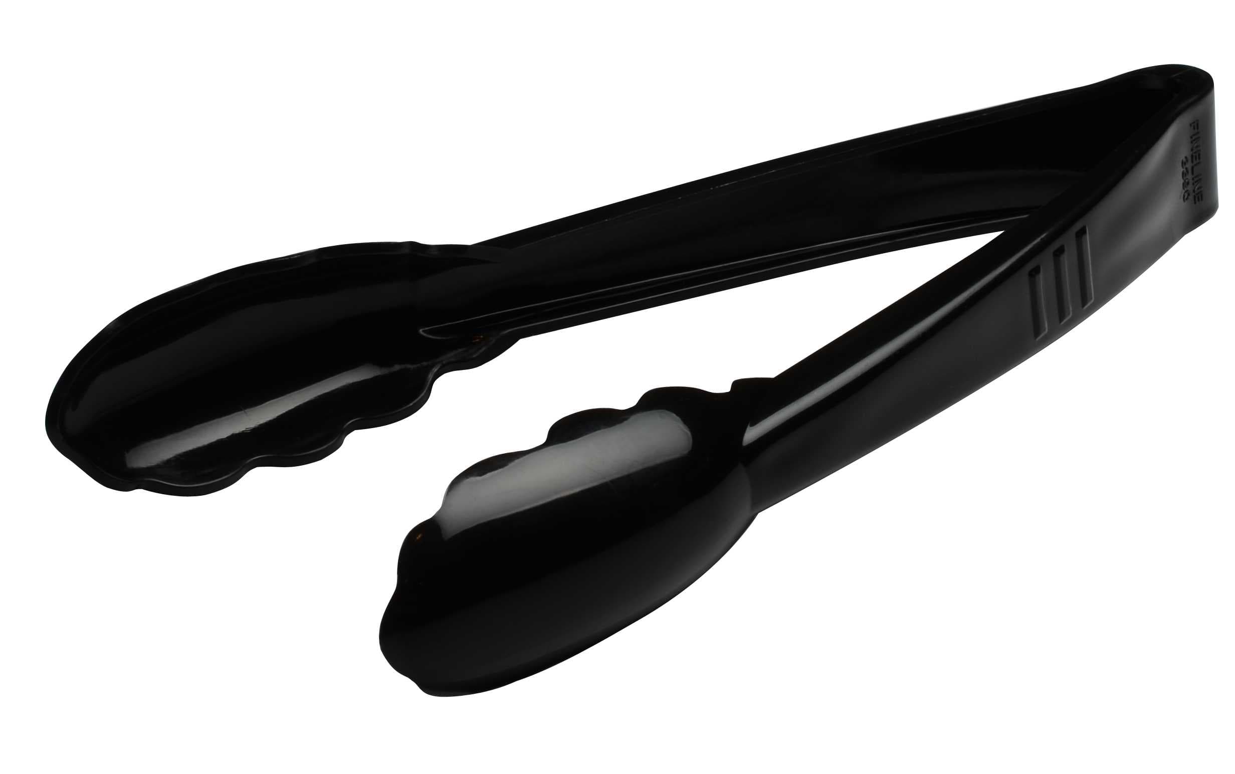 Platter Pleasers Tongs 9 IN PP Black Extra Heavy Duty Scalloped 24/Case