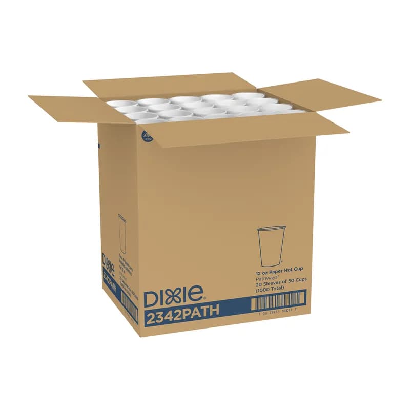 Dixie® Hot Cup 12 OZ Single Wall Poly-Coated Paper Multicolor Pathways 1000/Case