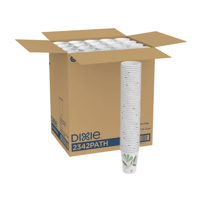 Dixie® Hot Cup 12 OZ Single Wall Poly-Coated Paper Multicolor Pathways 1000/Case