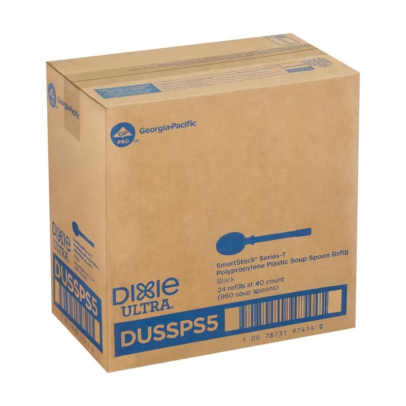 Dixie® Ultra SmartStock® Series-T Soup Spoon PP Black Heavyweight Refill 960/Case