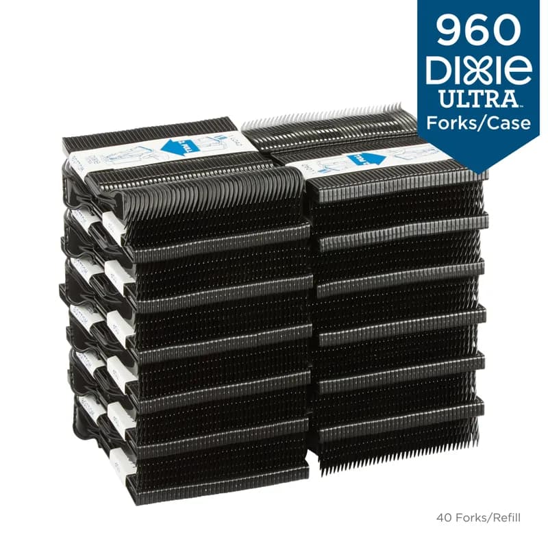 Dixie® Ultra SmartStock® Series-T Fork 6.450 IN PP Black Heavy Duty Refill 960/Case