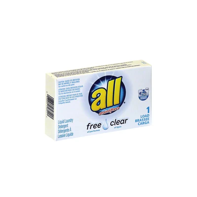 All® Free Clear Unscented Laundry Detergent 1.6 OZ Liquid 100/Case