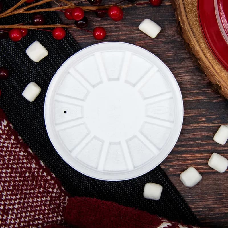 Dart® Lid 4.1X0.497 IN 1 Compartment EPS White Round For 20 OZ Container Unhinged Vented 50 Count/Pack 10 Packs/Case