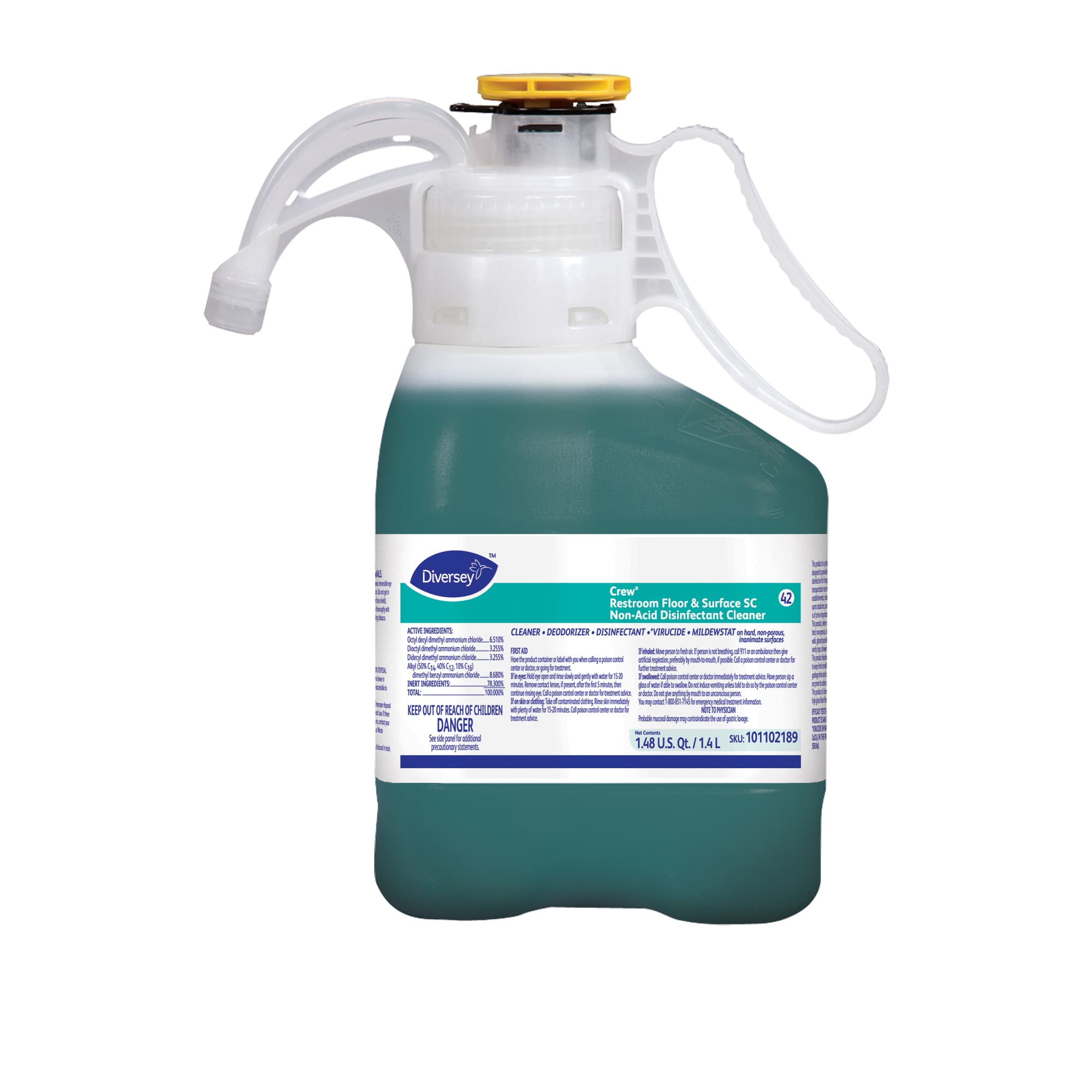Crew® Fresh Scent Restroom Cleaner One-Step Disinfectant Deodorizer 1.4 L Neutral Liquid Concentrate 2/Case